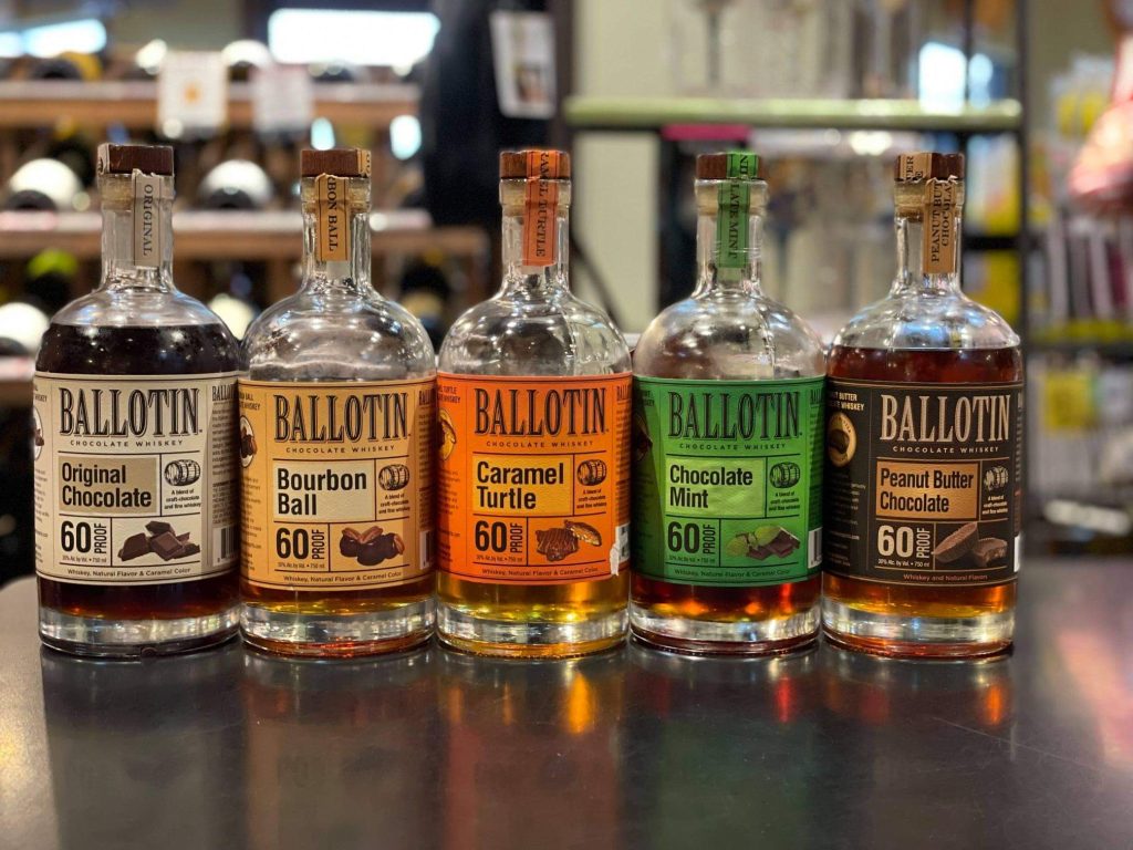 5 Ballotin alcoholic bottles