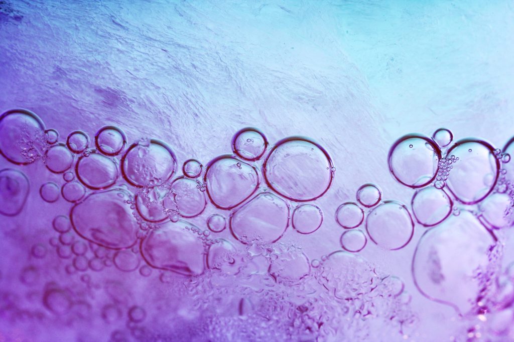 bubbles accumulation close up 