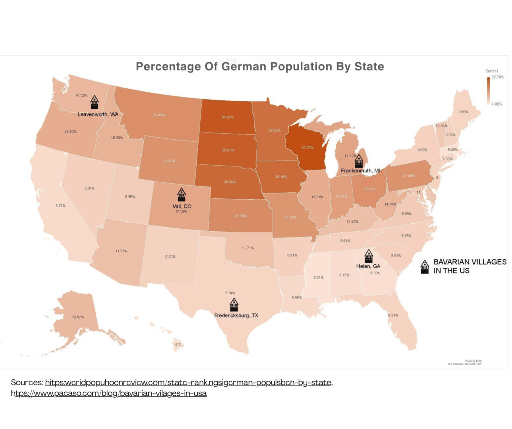 map of united states showing percentage of german population by state