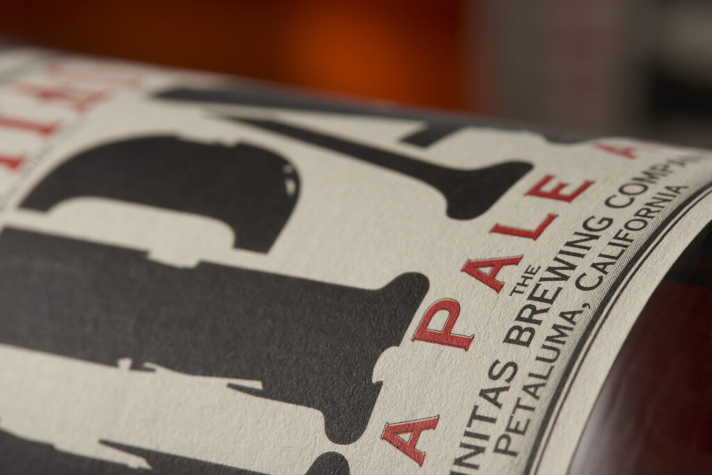 close up photo of the label on a brewing bottle